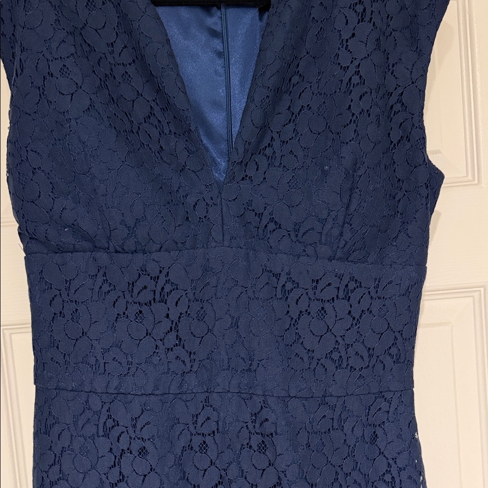 Elegant Navy Lace Dress